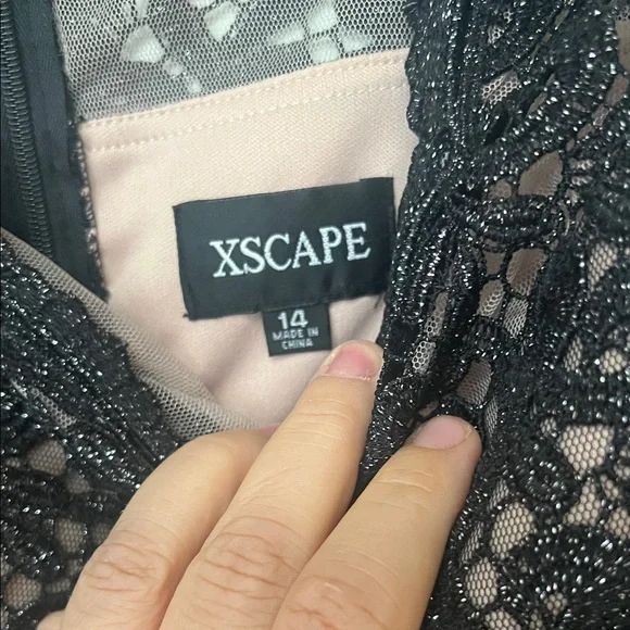 Xscape Black Lace Midi Dress